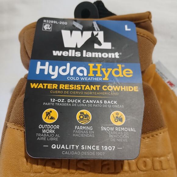 2- PAIR of Wells Lamont Hydra Hyde Cold Weather gloves LARGE 3M Thinsulate - Picture 2 of 8
